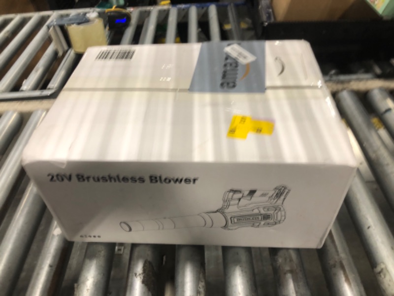 Photo 1 of ***MISSING PARTS***Nelhalt 20V Cordless Leaf Blower, Max 600 CFM/125 MPH Turbo Boost Mode Compatible with DeWALT 20V Max Battery, Brushless Motor, Ergonomic 3.6LBS for Driveway & Yard, Tool Only