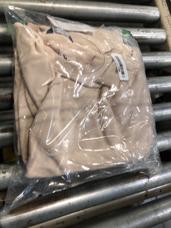 Photo 1 of ****HAS STAIN**** PRETTYGARDEN Women 2 Piece Outfits 2025 Fall Sweatsuits Crewneck Sweatshirt Wide Leg Sweatpants Lounge Sets Tracksuit(Beige,Medium)