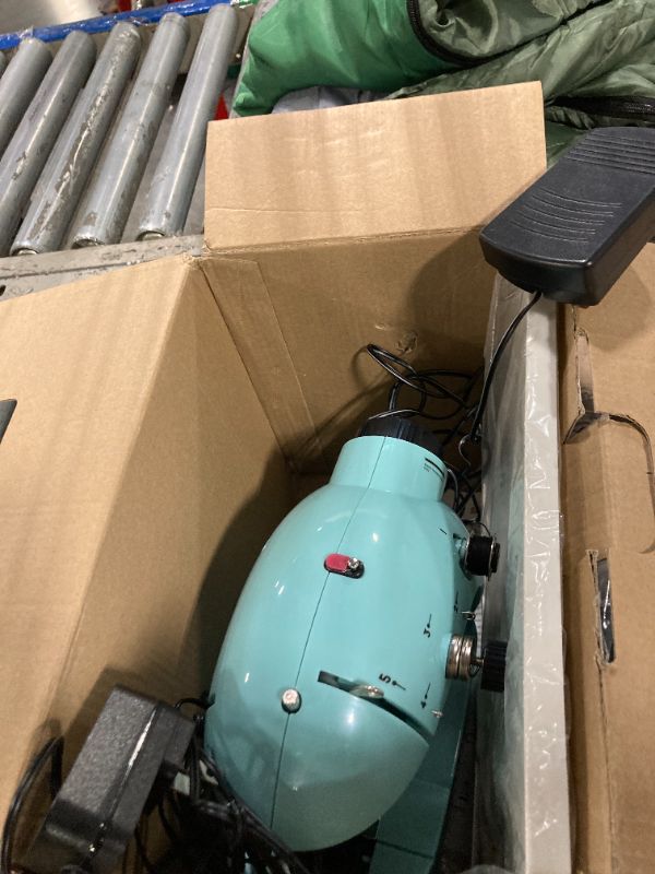 Photo 1 of *****MISSING PIECES****  Magicfly Mini Sewing Machine with Extension Table, Dual Speed Portable Sewing Machine for Beginners with Light, Sewing Kit for Household Use, Blue