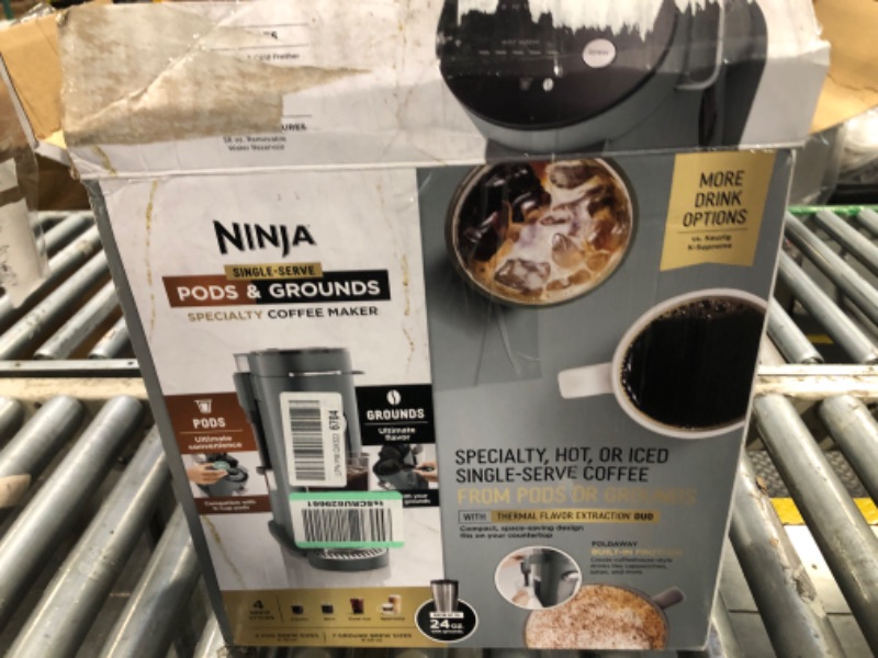 Photo 1 of ***Missing Ninja Pod Adapter***
Ninja Pods & Grounds Specialty Single-Serve Coffee Maker, K-Cup Pod Compatible, Built-In Milk Frother, 6-oz. Cup to 24-oz. Travel Mug Sizes, Iced Coffee Maker, 1550 watts, Sage Green, PB051SG. 