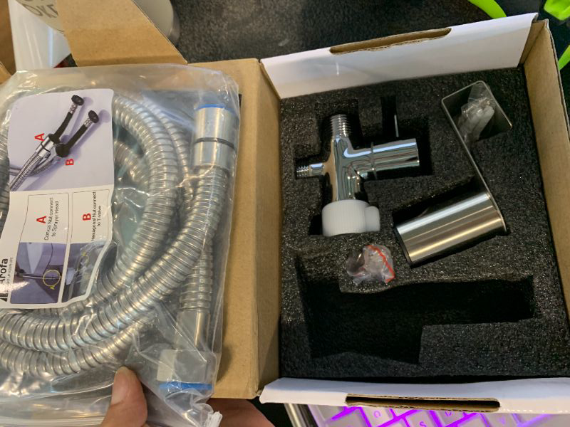 Photo 1 of ***Missing parts***Arofa Handheld Toilet Bidet Sprayer for Toilet-Adjustable Water Pressure Control with Bidet Hose for Feminine Wash, Stainless Steel Brushed Nickel Bidet Faucet Cloth Diaper for Baby Wash