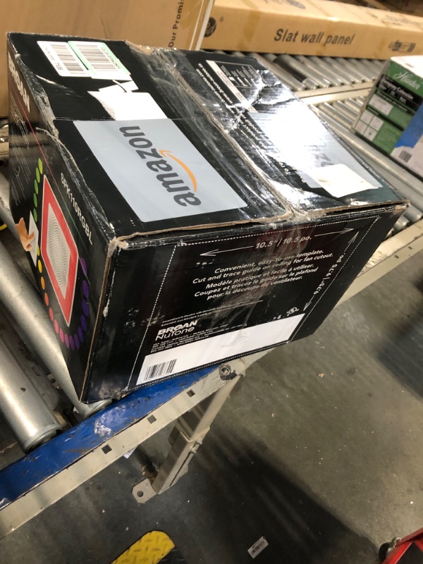 Photo 1 of ***MISSING HARDWARE***Broan-NuTone ChromaComfort Bathroom Exhaust Fan with Bluetooth Speaker, Powerful 110CFM/1.5 Sones, 24-color LED Light, SPK110RGBL, Wall Switch