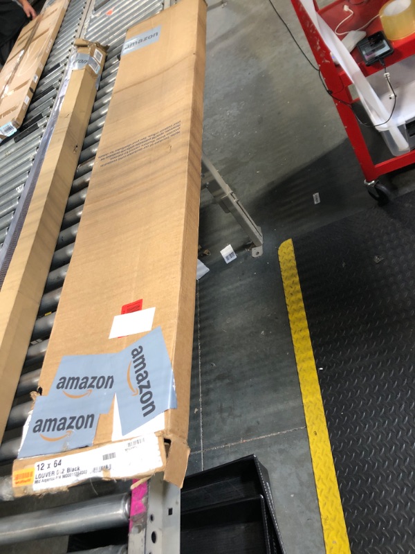 Photo 1 of 12"W x 64"H Mid-America Vinyl, Standard Size Cathedral Top Center Mullion, Open Louver Shutter, w/Installation Shutter-Lok's & Matching Screws (Per Pair), 002 - Black