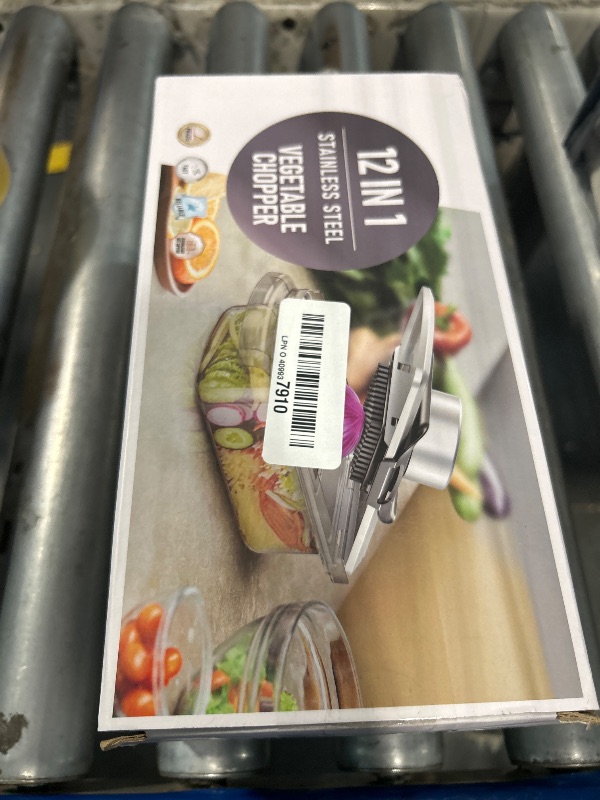 Photo 1 of 12-in-1 Vegetable Chopper, Mandoline Food Slicer for Kitchen, Cheese Grater, Veggie Chopper with Container, Vegetable Cutter for Onion, Salad and Fruit- Stainless Steel, Home Essential Tools