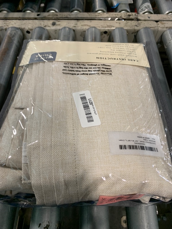 Photo 1 of 100% Blackout Shield Linen Blackout Curtains for Bedroom 84 Inches Long, Back Tab/Rod Pocket Living Room Drapes, Thermal Insulated Blackout Curtains 2 Panels Set, 50" W x 84" L, Cream