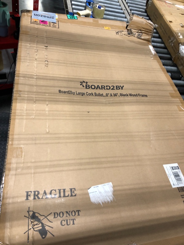 Photo 1 of **SOME DAMAGE**Board2by Extra Large Cork Bulletin Board 60" X 36", Black Wood Framed 5'x3' Corkboard for Wall, Wall Mounted Notice Pin Board with 18 Push Pins for School, Home & Office