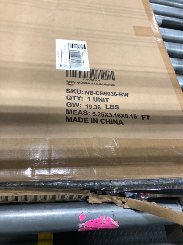 Photo 1 of **SOME DAMAGE**Board2by Extra Large Cork Bulletin Board 60" X 36", Black Wood Framed 5'x3' Corkboard for Wall, Wall Mounted Notice Pin Board with 18 Push Pins for School, Home & Office