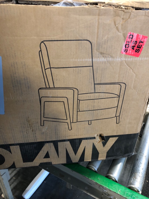 Photo 1 of ***SIMILAR ITEM**COLAMY Push Back Recliner Chair, Upholstered Leather Recliner with Footrest 118-150 Degree Adjustable, Comfy Modern Wingback Recliner for Living Room, Bedroom,Small Spaces,Camel