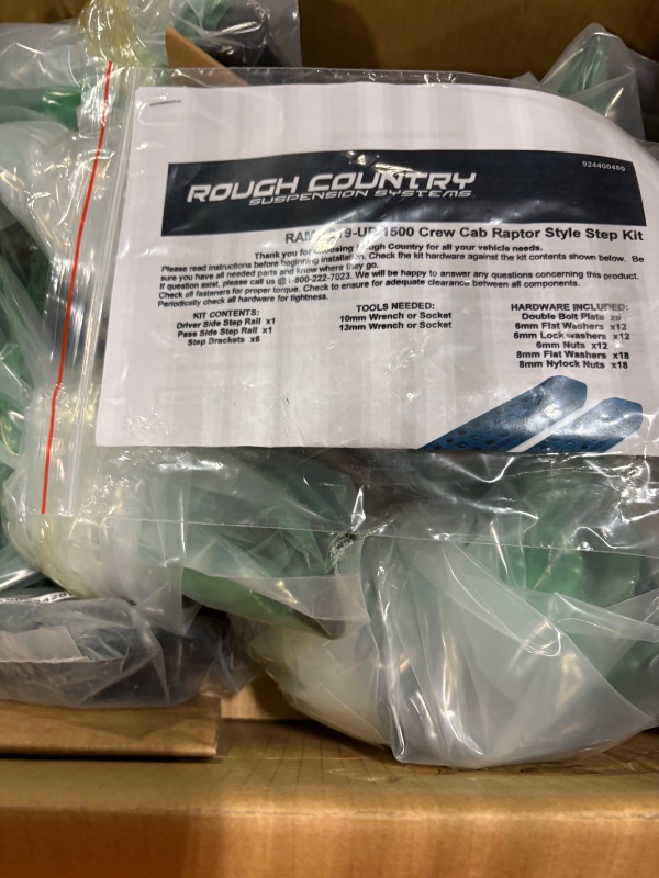 Photo 1 of ***BRACKETS ONLY**Rough Country Power Running Boards with LED Step Lights for Chevy Silverado & GMC Sierra 1500/2500HD/3500HD (2019-2025) Crew Cab - Electric Powerstep & Retractable Truck Steps