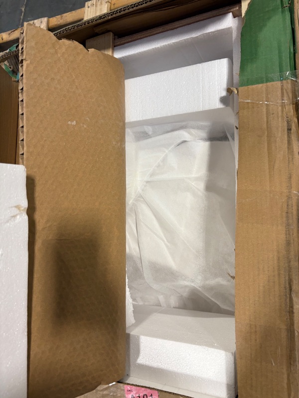 Photo 1 of **FACTORY SEALED/EVEYTHING INSIDE BOX IS STILL WRAPPED AND NAILED DOWN**GETPRO Vanity Top 60 in. W x 22 in. D Solid Surface Cultured Marble Bathroom Vanity Double Sink Top and Integrated Backsplash White Vanity Countertop with Single Faucet Hole