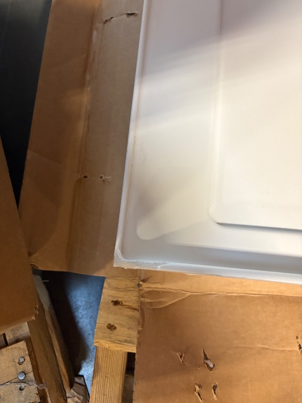 Photo 1 of **MINOR BRAKES ON CRONERS**KOHLER K-8659-0 Rely 60" x 42" Acrylic Alcove Shower Base with Single-Threshold, Molded-In Textured Floor, Center Drain, White