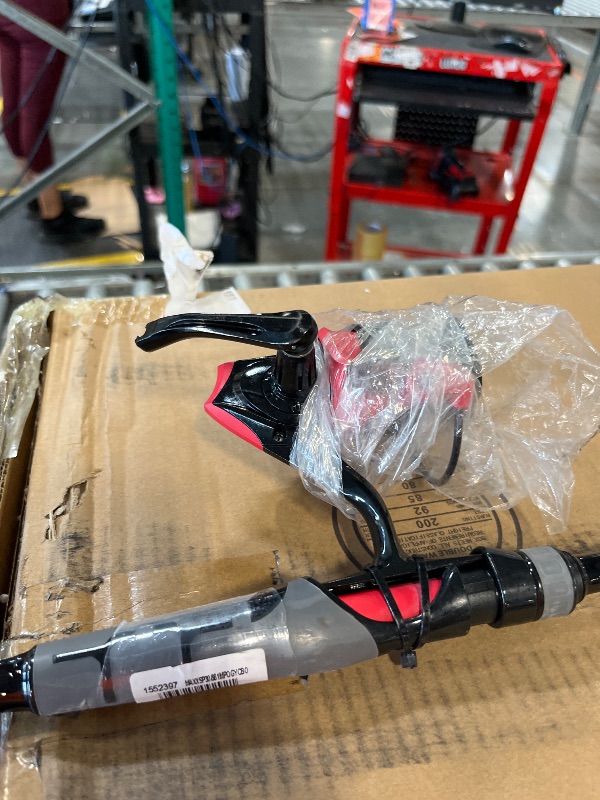 Photo 1 of **LOOK AT PHOTO OF THE HANDLE** Abu Garcia Max X Spinng Reel and Fishing Rod Combo with Berkley PowerBait Swim Shad Soft Bait Clam, Red, 6'6" - Medium - 1pc