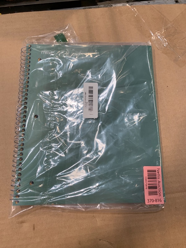 Photo 1 of **LIGHT GREEN** Five Star Spiral Notebook + Study App, 1 Subject, Graph Ruled Paper, Fights Ink Bleed, Water Resistant Cover, 8-1/2" x 11", 100 Sheets, Color Will Vary, 1 Count (06190)