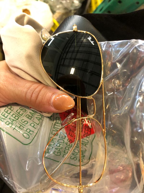 Photo 1 of ***MISSING ONE LENSE***Pro Acme Classic Aviator Sunglasses for Women & Men Real Glass Lens Metal Frame UV400 Driver Sunglasses, 58 MM(Gold/Grey)