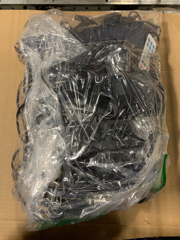 Photo 1 of ** A PANEL IS MISSING ** 100FT(2x50FT) RGB Solar Outdoor String Lights with Remote, Multicolor&Warm White Dimmable Waterproof Patio Lights with 30 LED S14 Bulbs-Black