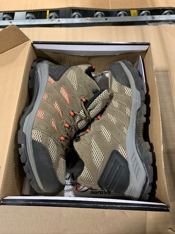 Photo 1 of **A LITTLE DIRTY** NORTIV 8 Womens Waterproof Hiking Boots Outdoor Trekking Mid Backpacking Mountaineering lightweight boots BROWN/ORANGE US 9 SNHB2212W