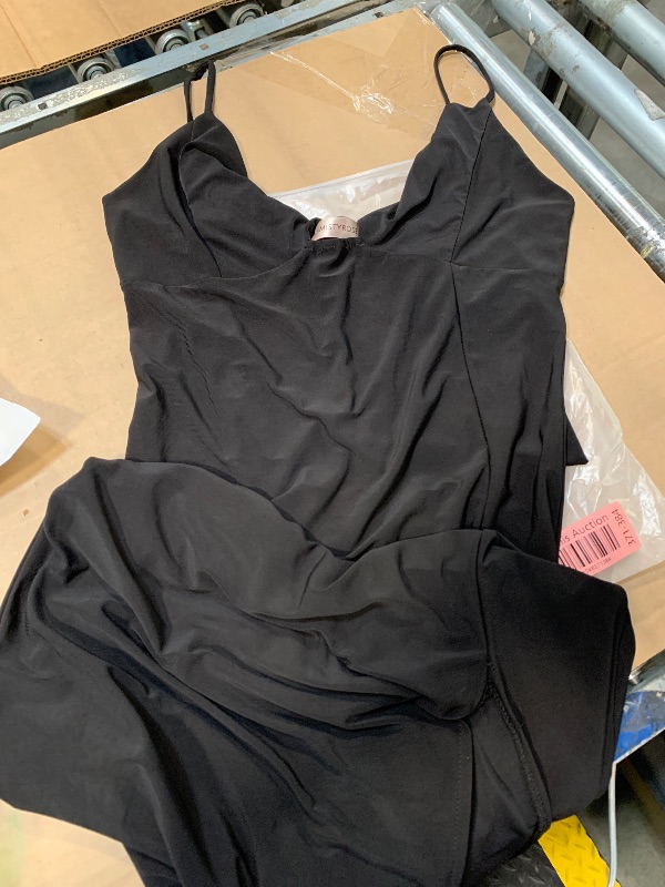 Photo 1 of MISTYROSE Women's Sexy Deep V Neck Halter High Split Backless Cocktail Party Formal Maxi Dress Black Medium