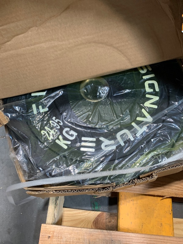 Photo 1 of ****MISSING PARTS***
Fitvids 2" Olympic Bumper Plate Weight Plates with Steel Hub, 55LB, Pair