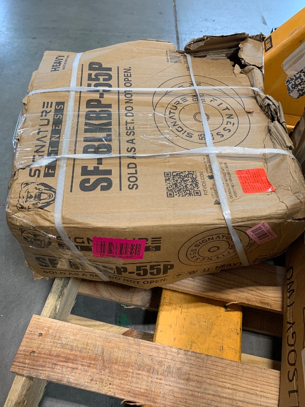 Photo 1 of ****MISSING PARTS***
Fitvids 2" Olympic Bumper Plate Weight Plates with Steel Hub, 55LB, Pair