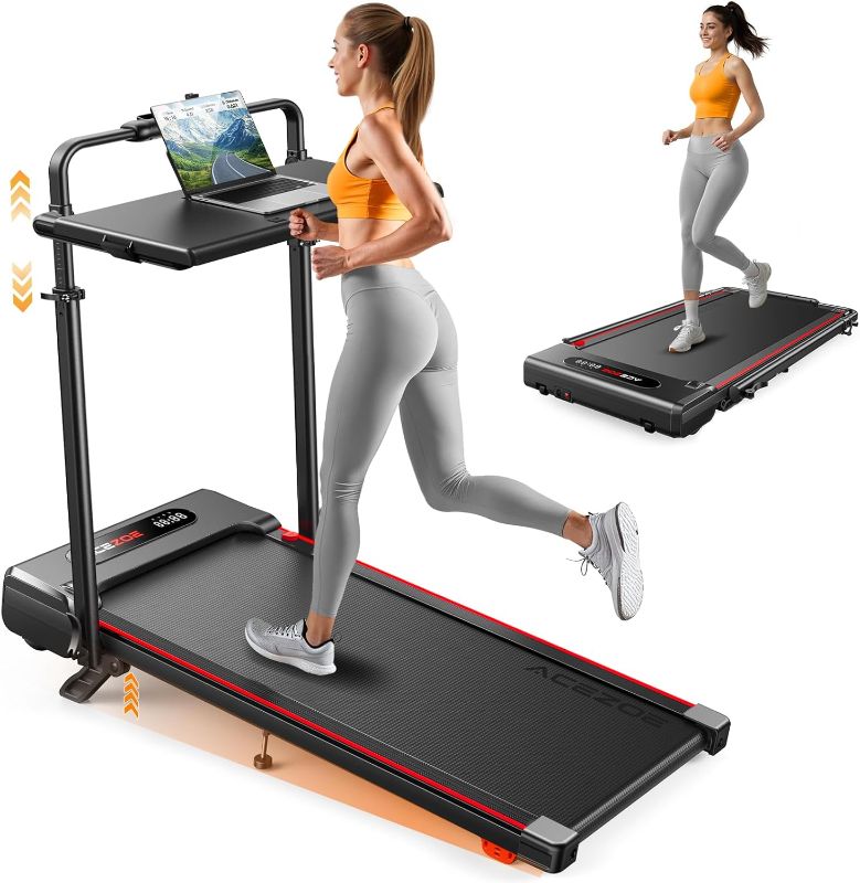 Photo 1 of Acezoe 3 in 1 Under Desk Treadmill with 10% Incline, Walking Pad Treadmill with Removable Desk Workstation, Adjustable Height for Different Need, Foldable for Home Small Office