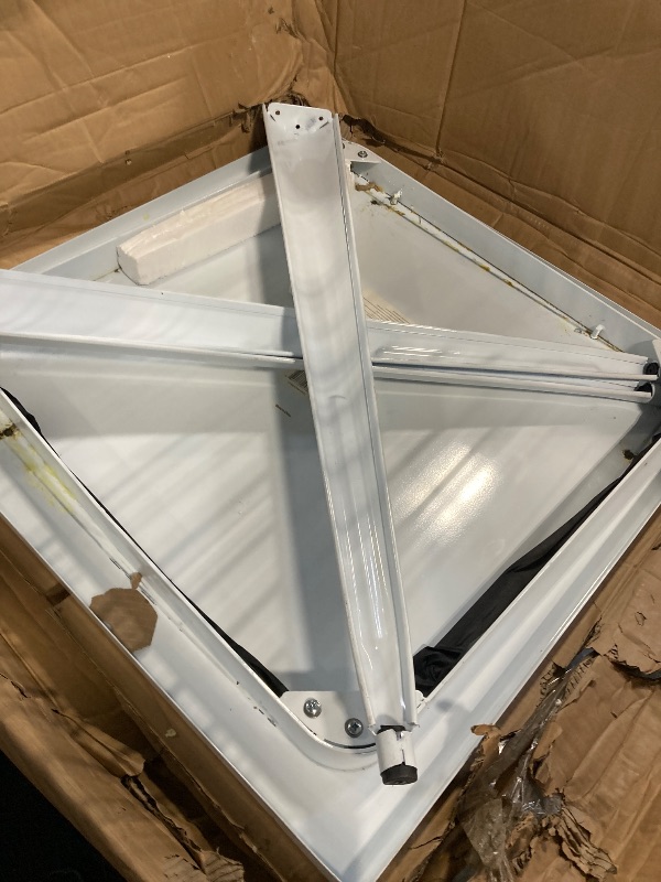 Photo 1 of *** ONE LEG IS MISSING, THERE ARE ONLY 3 ***Flash Furniture Nolan Commercial Grade 31.5" Square White Metal Indoor-Outdoor Bar Height Table