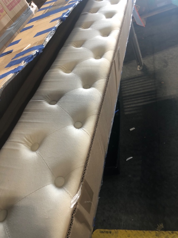 Photo 1 of ***HEADBOARD ONLY****ASKVDL Upholstered Queen Size Grounded Bed Frame/Fabric Platform Bed with Wooden Slat Support and Headboard for Bedroom & Living Room,No Box Spring Needed, Beige