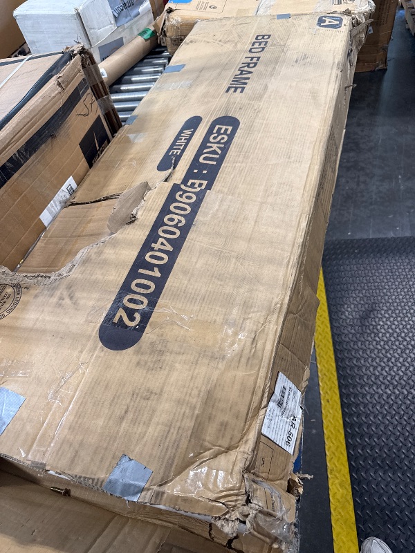 Photo 1 of ****MISSING HARDWARE****Queen Bed Frame/Velvet Upholstered Platform Bed Frame with Headboard/Strong Wood Slats Support/Mattress Foundation/No Box Spring Needed/Easy Assembly/White
**********SIMILAR****