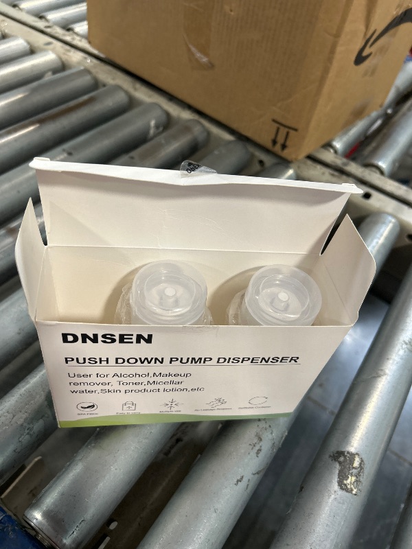 Photo 1 of ***ONE MISSING***3 Pack Push Down Pump Dispenser Empty Push Top Bottles Containers for Nail Polish Makeup Remover Micellar Water Facial Toner 6.7oz/200ML