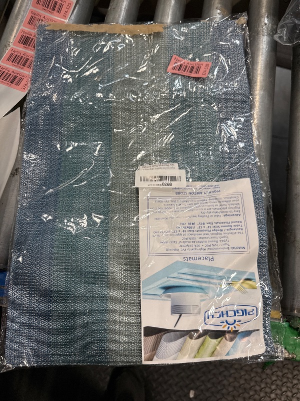 Photo 1 of ** ONLY 2**
PIGCHCY Placemat,Washable Woven Non-Slip Insulation Durable Placemat Vinyl Table Mat Set of 6 (6pcs Placemats, Coastal Blue)