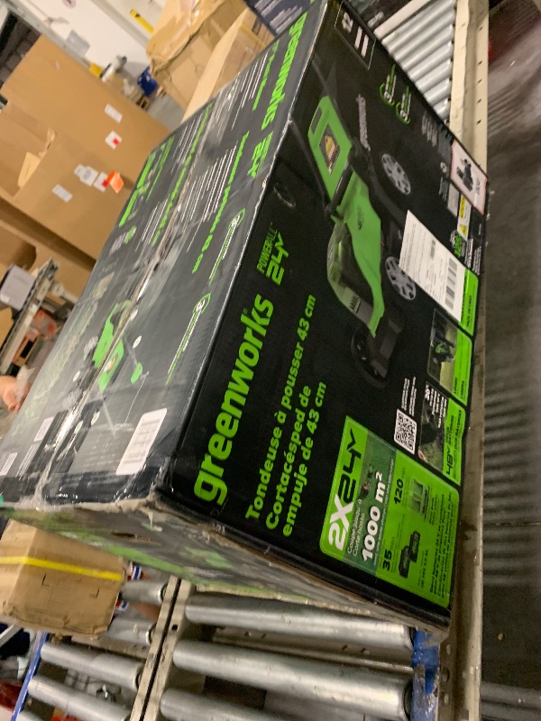 Photo 1 of ***NO BATTERIES****Greenworks 48V (2 x 24V) 17" Cordless (Push) Lawn Mower (125+ Compatible Tools), (2) 4.0Ah Batteries and Dual Port Rapid Charger Included