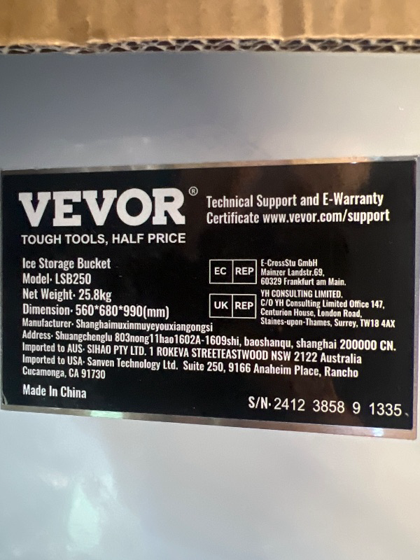 Photo 1 of *** ONLY THE TOP PART OF THE ICE MAKER *** VEVOR Commercial Ice Maker Machine, 360LBS/24H Ice Making Machine with 250LBS Large Storage Bin, Auto Self-Cleaning Ice Maker Machine with Touchscreen for Bar Cafe Restaurant Business Commercial