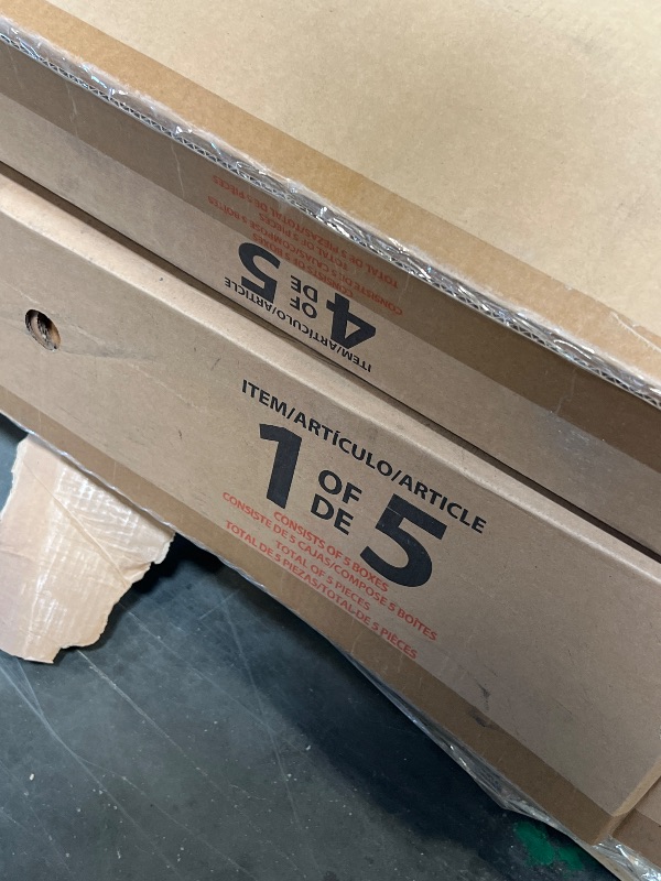 Photo 1 of *** ONLY 4/5 BOXES **** *** MOST WOOD IS BROKEN ***Backyard Discovery Arcadia 20' x 9.5' Cedar Wood Outdoor Gazebo Pavilion with Hardtop Galvanized Steel Slope Roof, Snow Support, Wind Resistance, PowerPort, Shade for Garden, Patio, Deck, Entertaining