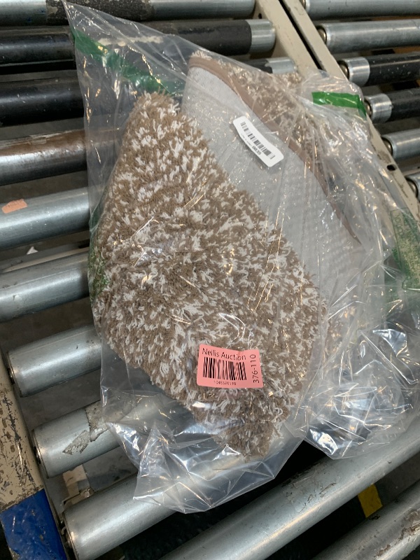 Photo 1 of ***MISSING ONE***Yimobra Fluffy Bathroom Rugs Sets 2 Piece, Shaggy Toilet Rug U Shaped, Soft Non Slip Bath Mat, Thick Plush Shower Rug, Water Absorbent, Machine Washable,32x20+24x20 Inches, Light Brown and White