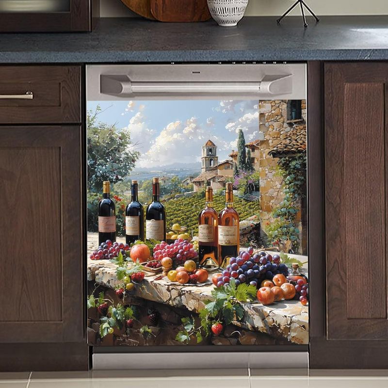 Photo 1 of ** SIMILAR*
Country Wine Dishwasher Magnets Decorative Cover,Vintage Wine Bottle and Wine Magnets Fridge Covers Peel and Stick,Fruit and Wine Refrigerator Stickers Full Door Cover
