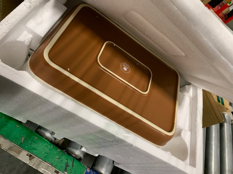 Photo 1 of **ONLY ONE PIECE**MALACASA Casserole Dishes for Oven, Ceramic Baking Dishes Set of 3, Baking Pan Casserole Dish Set, Rectangular Lasagna Pan Deep with Handles for Baking, Khaki White (14.5''/13''/10.5''), Series TARA