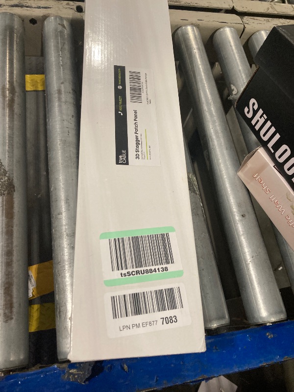 Photo 1 of trueCABLE 3-D Staggered 24 Port 19” Toolless Modular Patch Panel, Unshielded, Blank, 1U Rack Mount, with Cable Management Bar, High Density, Black