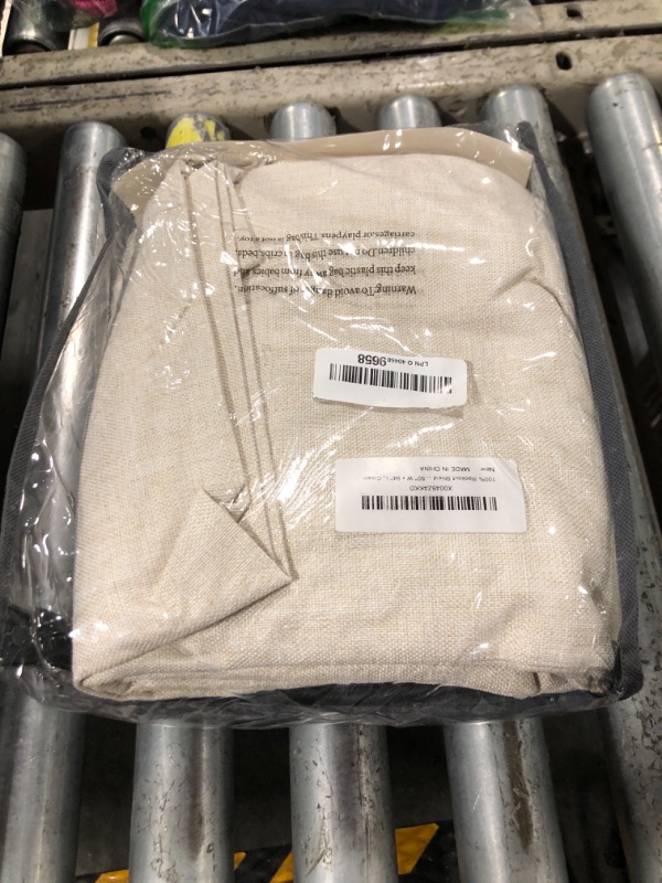 Photo 1 of 100% Blackout Shield Linen Blackout Curtains for Bedroom 84 Inches Long, Back Tab/Rod Pocket Living Room Drapes, Thermal Insulated Blackout Curtains 2 Panels Set, 50" W x 84" L, Cream