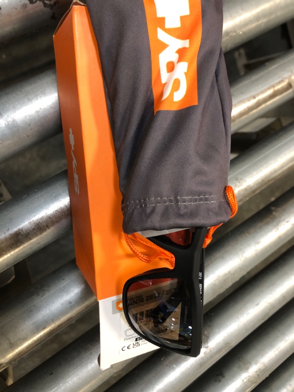 Photo 1 of **MINOR SCRATCHES** Spy Optic Men's Overhaul XL Rectangular Sunglasses, Soft Matte Black Happy Boost Polar Black Mirror, 60mm