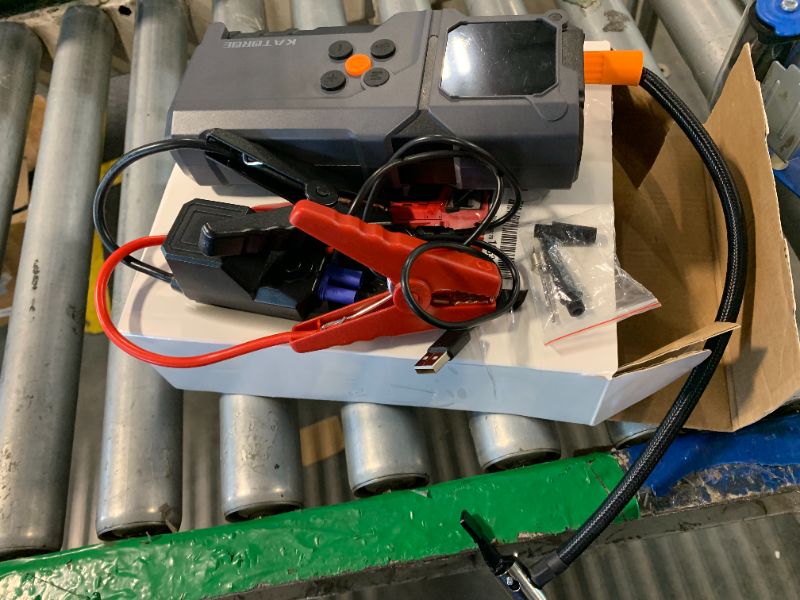 Photo 1 of Jump Starter with Air Compressor, 5000A Car Battery Jump Starter (9.0L Gas/7.0L Diesel), 150PSI Tire Inflator 12V Car Battery Jumper Starter Portable with Jumper Cables, LED Light
