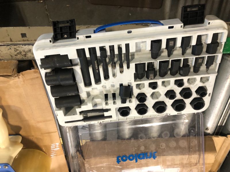 Photo 1 of ****MISSING PIECES*****toolant 16pcs Bolt Extractor Kit, 13pcs Screw Extractor Set, 4pcs Lug Nut Removal Tool, 6pcs Hand Extractor Set, 4pcs Diamond Coated Screwdriver Bit, 2pcs Hex Adapter, Knockout Pin