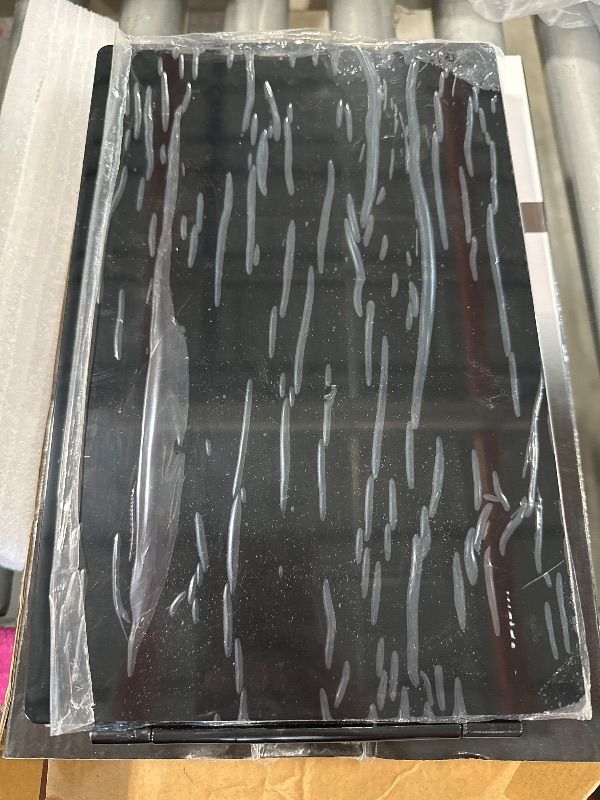 Photo 1 of **RIGHT MIRROR HAS A CRACK** HIEEY 3 Way Mirror for Hair Cutting with LED,360 Trifold with Height Adjustable Telescoping Hooks, and 5X Magnification, for Makeup and Styling (Black)