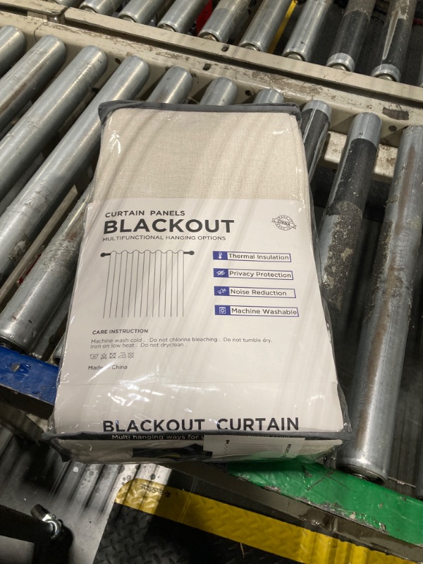 Photo 1 of 100% Blackout Shield Linen Blackout Curtains for Bedroom 96 Inches Long, Back Tab/Rod Pocket Living Room Drapes, Thermal Insulated Blackout Curtains 2 Panels Set, 50" W x 96" L,Cream