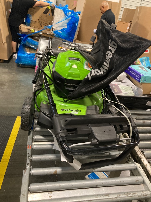 Photo 1 of [Missing Batteries] Greenworks 40V 21" Brushless Cordless (Smart Pace / Self-Propelled) Lawn Mower (75+ Compatible Tools), (2) 4.0Ah Batteries and Charger Included. 