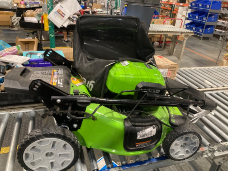 Photo 1 of [Missing Batteries] Greenworks 40V 21" Brushless Cordless (Smart Pace / Self-Propelled) Lawn Mower (75+ Compatible Tools), (2) 4.0Ah Batteries and Charger Included. 