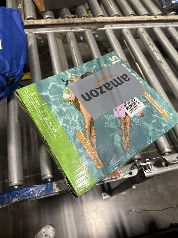 Photo 1 of SLOOSH Inflatable Pool Floats Adult, 2 Packs Floating Lounge Chairs,Blow up Pool Noodles for Adult Heavy Duty,Floating Chair for Party Summer Water Beach Lake Fun,Summer Leaves-Green,Blue