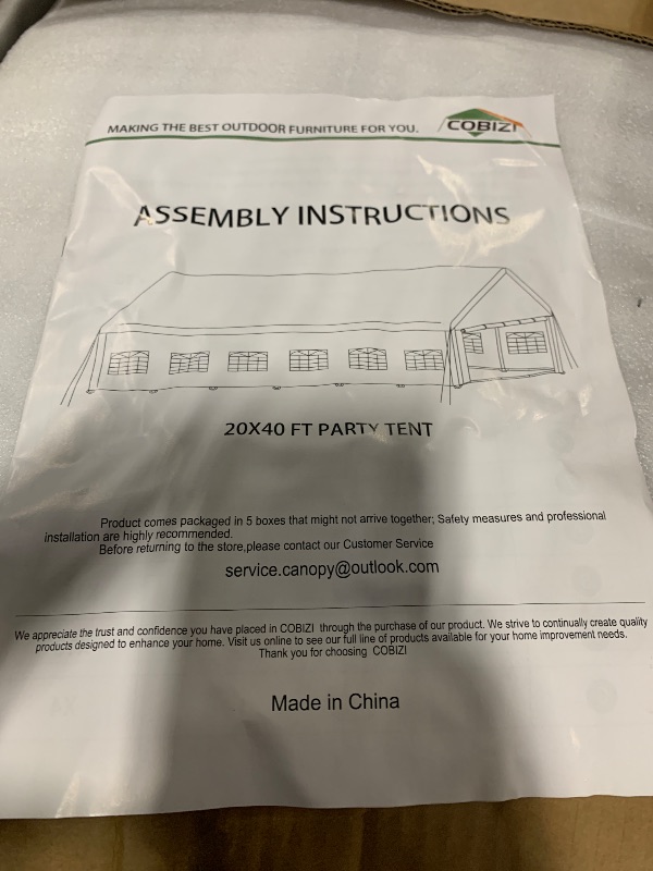 Photo 1 of 20'x40' Party Tent - Heavy Duty Upgraded Galvanized Frame, Outdoor Wedding Gazebo Shelter Canopy, Removable Sidewalls, Double Doors, and 3 Carry Bags for Parties, Weddings, and Outdoor Events