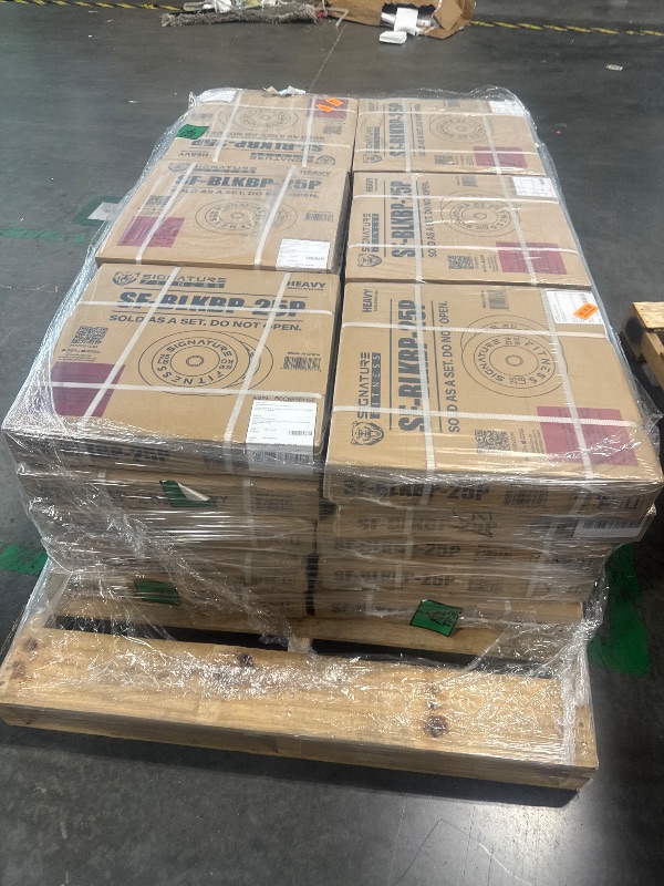 Photo 1 of --- 1 PALLET OF 30 BOXES --- Fitvids 2" Olympic Bumper Plate Weight Plates with Steel Hub, 25LB, Pair