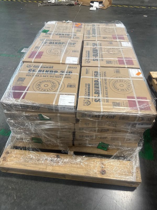 Photo 1 of 	--- 1 PALLET OF 30 BOXES -- Fitvids 2" Olympic Bumper Plate Weight Plates with Steel Hub, 25LB, Pair