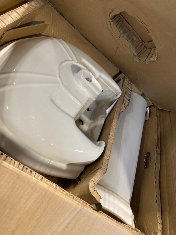 Photo 1 of ***Similar***
GarveeTech Bathroom Pedestal Sink, Pedestal Sink Combo for Restroom, 20''L X 17"W White Freestanding Ceramic Pedestal Sink With Overflow Hole and Pre-Drilled Single Hole