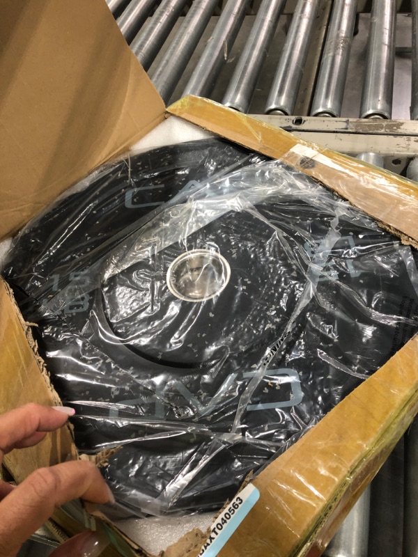 Photo 1 of [just one 25 pound weight] CAP Barbell Economy - Speckled Olympic Bumper Plate Set with Color Logo, Black, 100 lbs Set